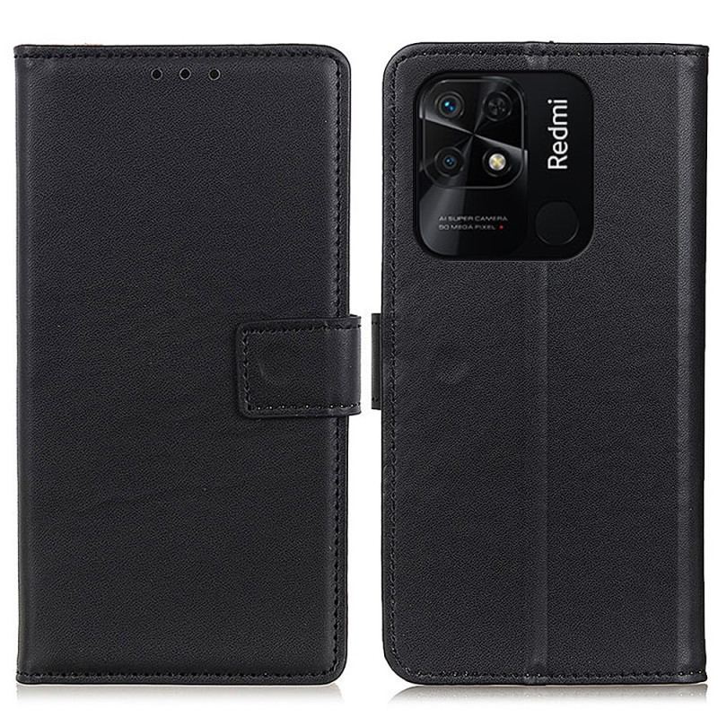 Capa De Couro Para Xiaomi Redmi 10C Couro Sintético Liso