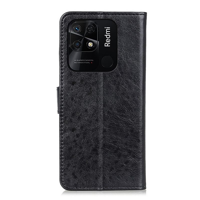 Capa De Couro Para Xiaomi Redmi 10C Couro Sintético Texturizado