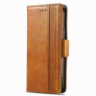 Capa Em Pele Para Xiaomi Redmi 10C Fecho Duplo Bicolor