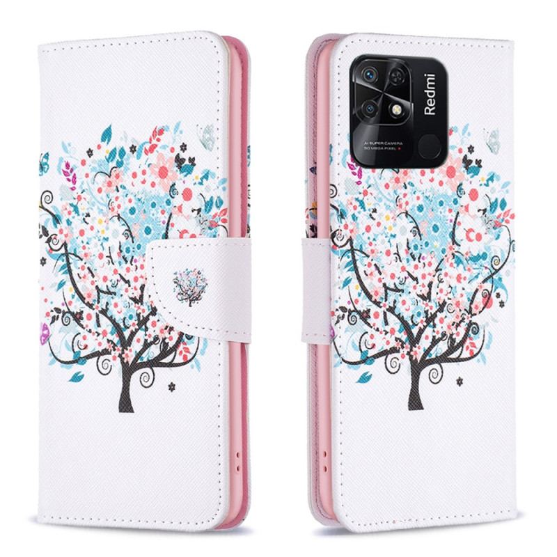 Capa Flip Para Xiaomi Redmi 10C Árvore Florida