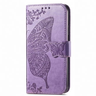 Capa Flip Para Xiaomi Redmi 10C Borboleta Barroca