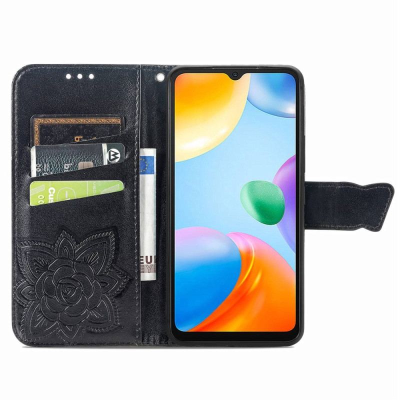 Capa Flip Para Xiaomi Redmi 10C Borboleta Barroca