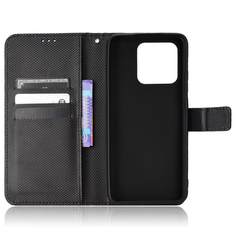 Capa Flip Para Xiaomi Redmi 10C De Cordão Couro Falso Estiloso Com Tiras