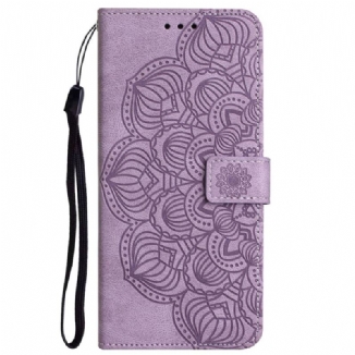 Capa Flip Para Xiaomi Redmi 10C De Cordão Mandala Strappy