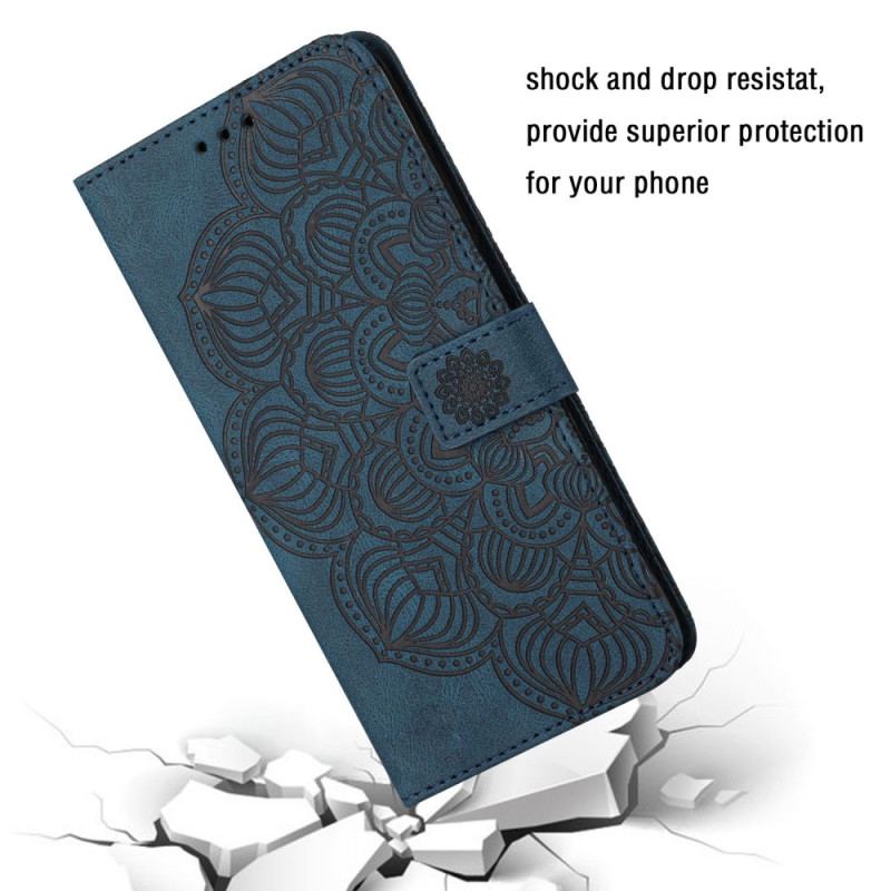 Capa Flip Para Xiaomi Redmi 10C De Cordão Mandala Strappy