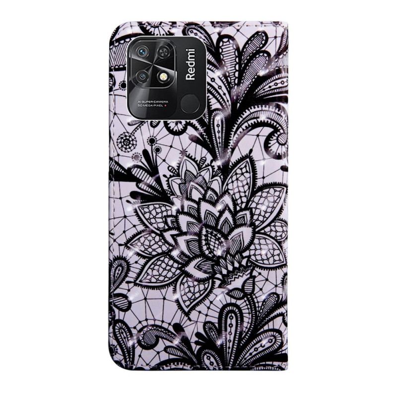 Capa Flip Para Xiaomi Redmi 10C De Cordão Renda Strappy