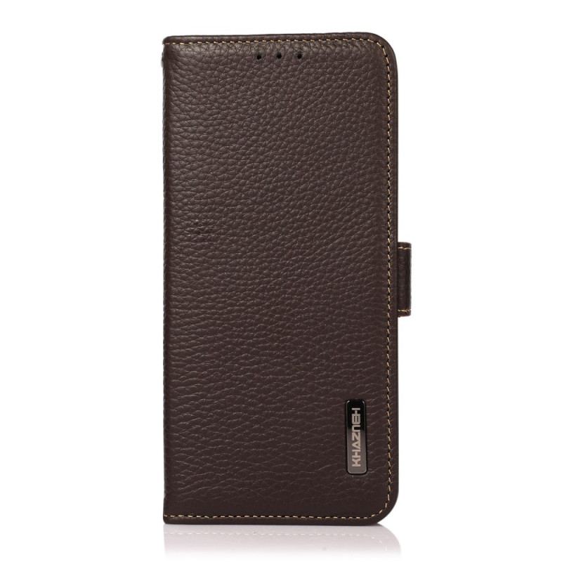 Capa Flip Para Xiaomi Redmi 10C Couro De Lichia Khazneh Rfid