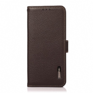 Capa Flip Para Xiaomi Redmi 10C Couro De Lichia Khazneh Rfid