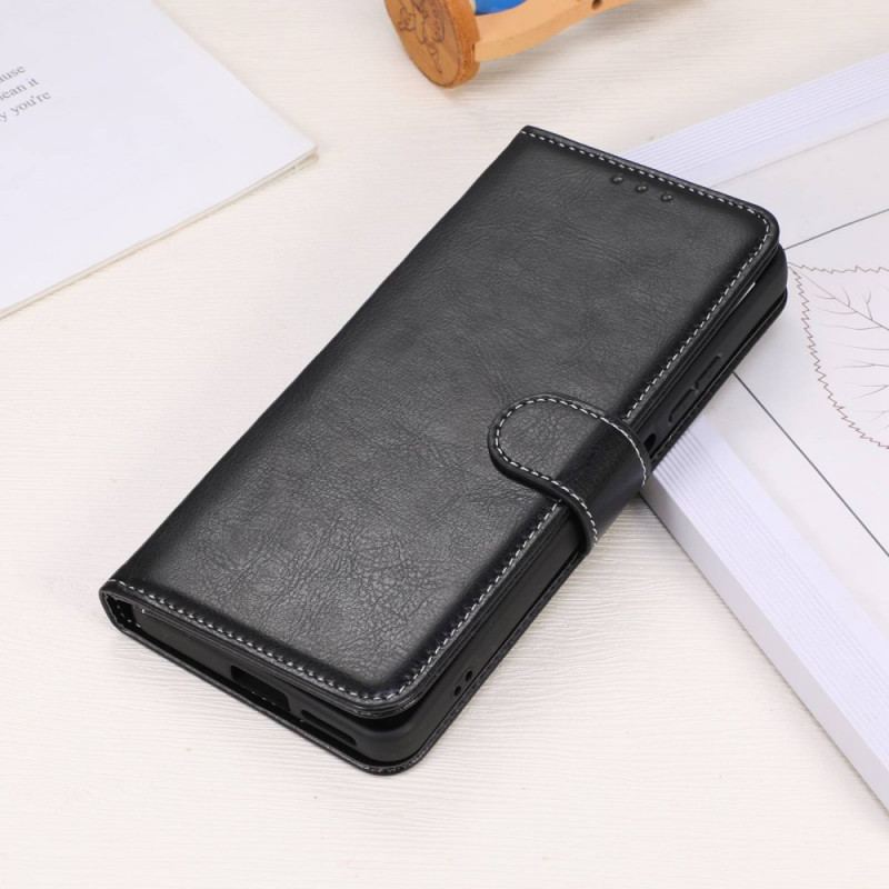 Capa Flip Para Xiaomi Redmi 10C Efeito Couro Couture