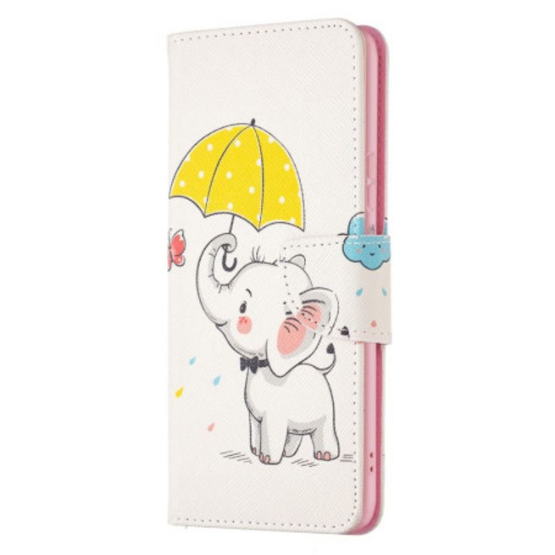 Capa Flip Para Xiaomi Redmi 10C Elefante Guarda-chuva