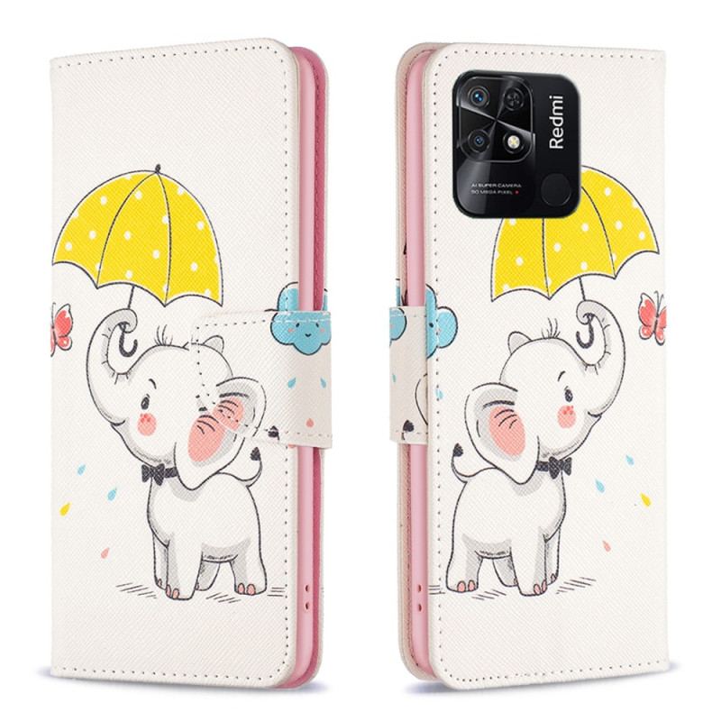 Capa Flip Para Xiaomi Redmi 10C Elefante Guarda-chuva