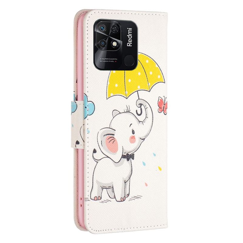 Capa Flip Para Xiaomi Redmi 10C Elefante Guarda-chuva