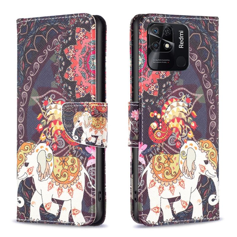 Capa Flip Para Xiaomi Redmi 10C Elefante Tribal