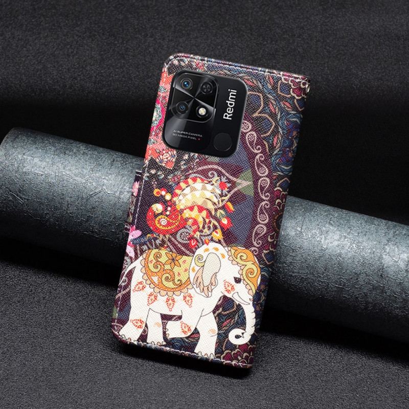 Capa Flip Para Xiaomi Redmi 10C Elefante Tribal