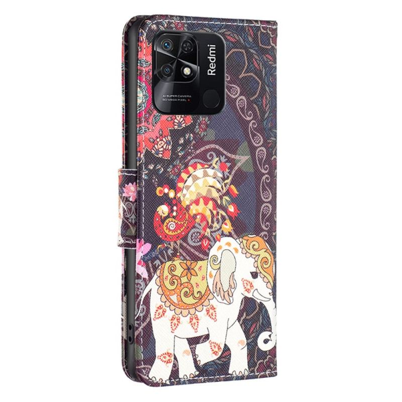 Capa Flip Para Xiaomi Redmi 10C Elefante Tribal