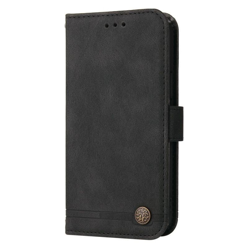 Capa Flip Para Xiaomi Redmi 10C Estilo De Couro Com Rebite Decorativo