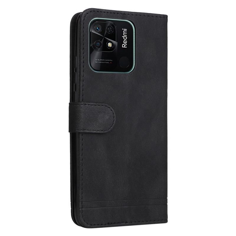 Capa Flip Para Xiaomi Redmi 10C Estilo De Couro Com Rebite Decorativo