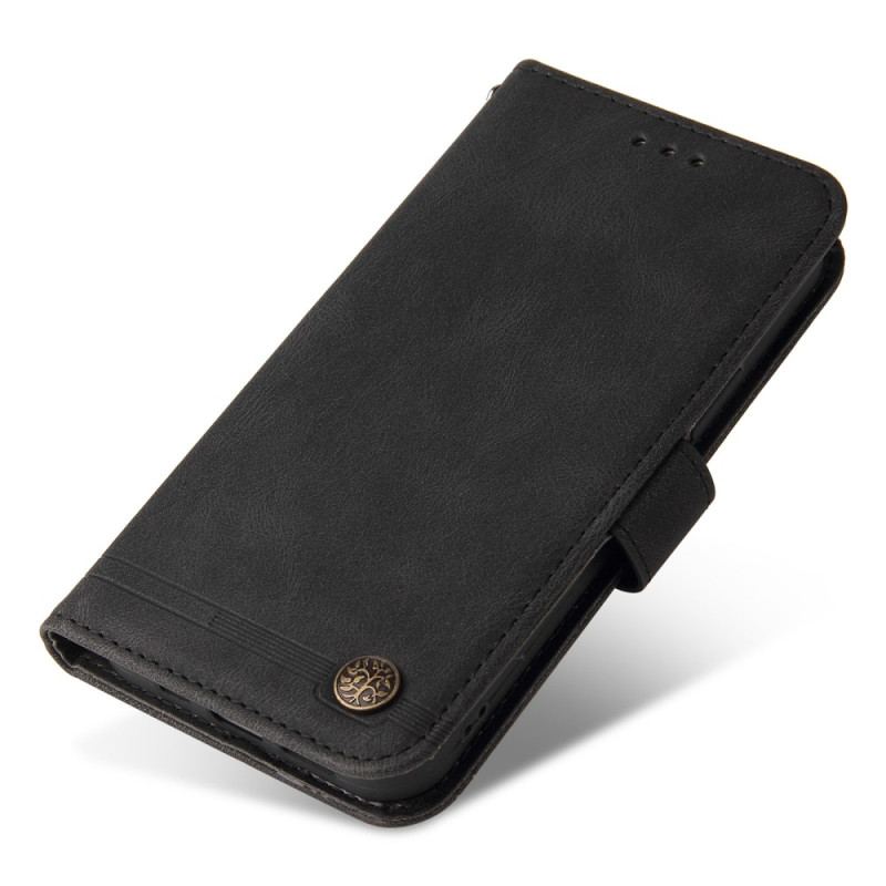 Capa Flip Para Xiaomi Redmi 10C Estilo De Couro Com Rebite Decorativo