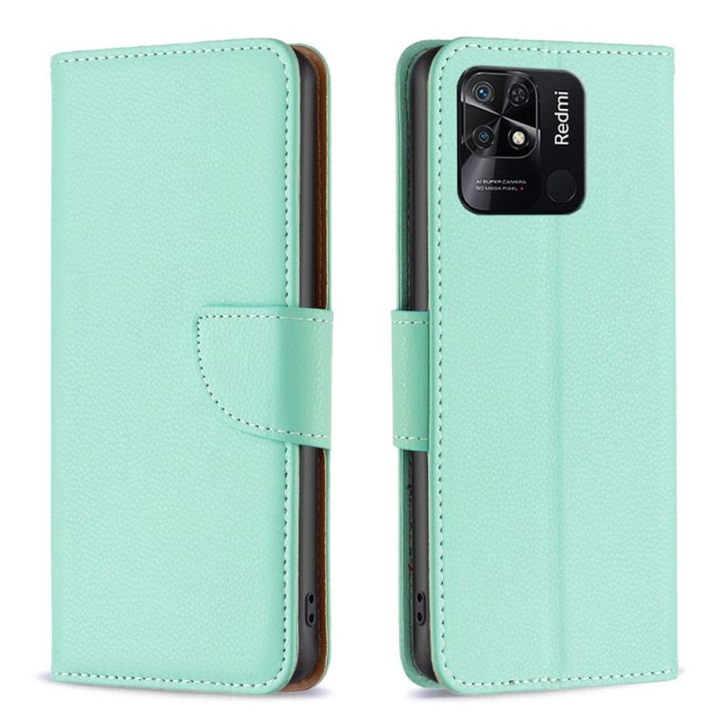 Capa Flip Para Xiaomi Redmi 10C Fecho Oblíquo De Lichia