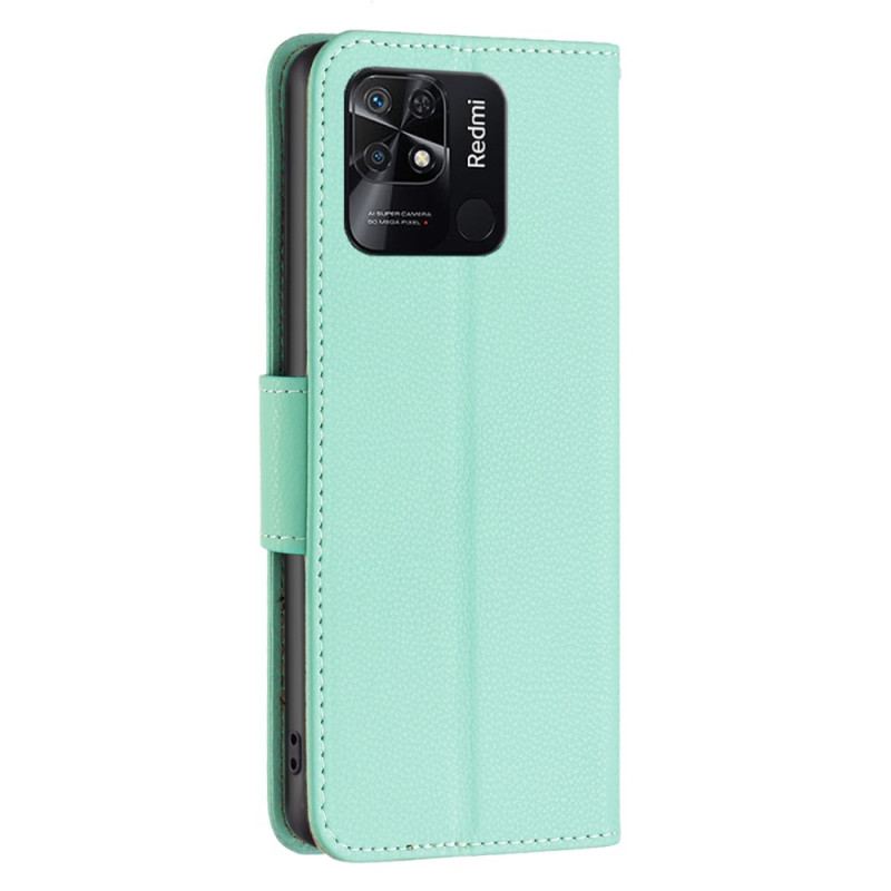 Capa Flip Para Xiaomi Redmi 10C Fecho Oblíquo De Lichia