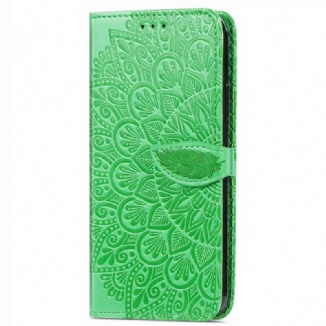 Capa Flip Para Xiaomi Redmi 10C Folhas Tribais