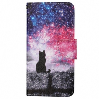 Capa Flip Para Xiaomi Redmi 10C Gato Da Noite