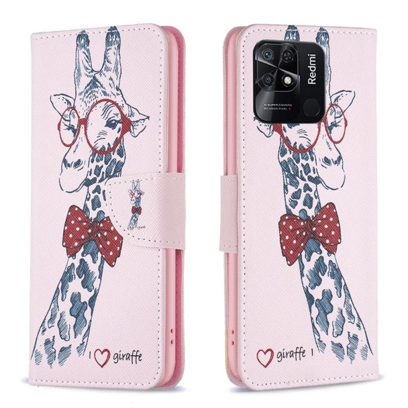 Capa Flip Para Xiaomi Redmi 10C Girafa Inteligente