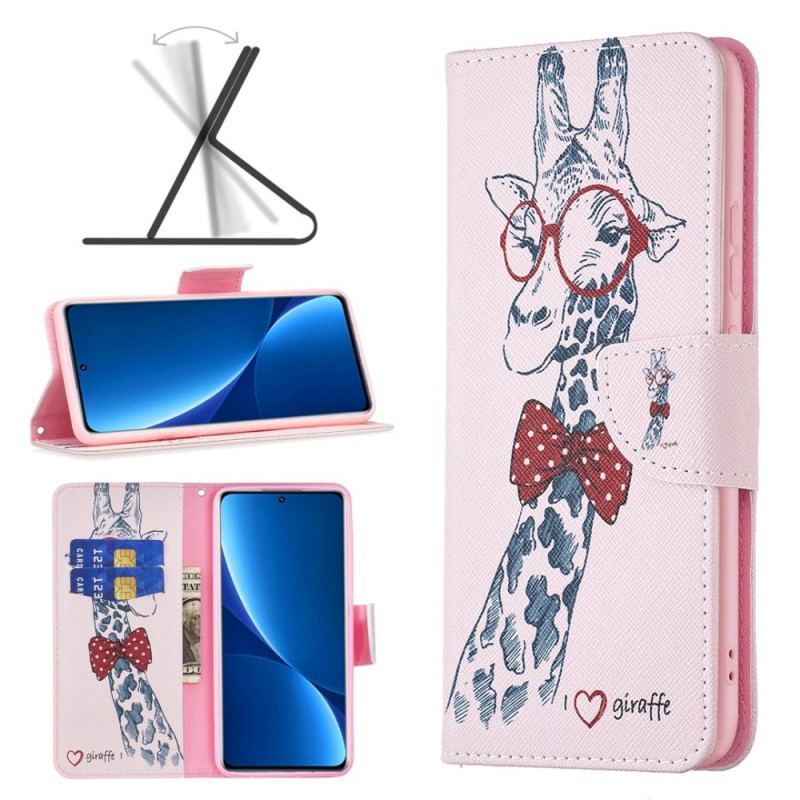 Capa Flip Para Xiaomi Redmi 10C Girafa Inteligente