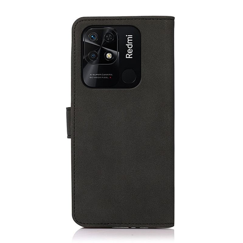 Capa Flip Para Xiaomi Redmi 10C Khazneh Moda Efeito Couro