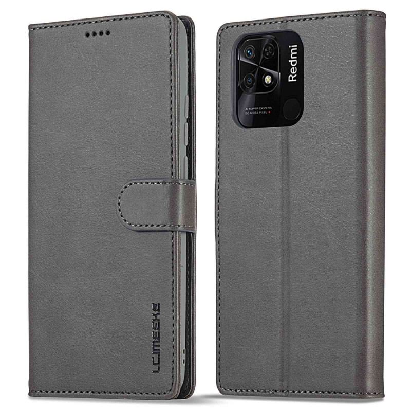 Capa Flip Para Xiaomi Redmi 10C Lc.imeeke Efeito Couro