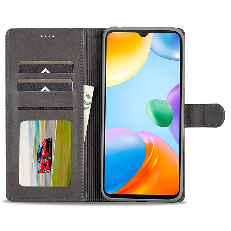 Capa Flip Para Xiaomi Redmi 10C Lc.imeeke Efeito Couro