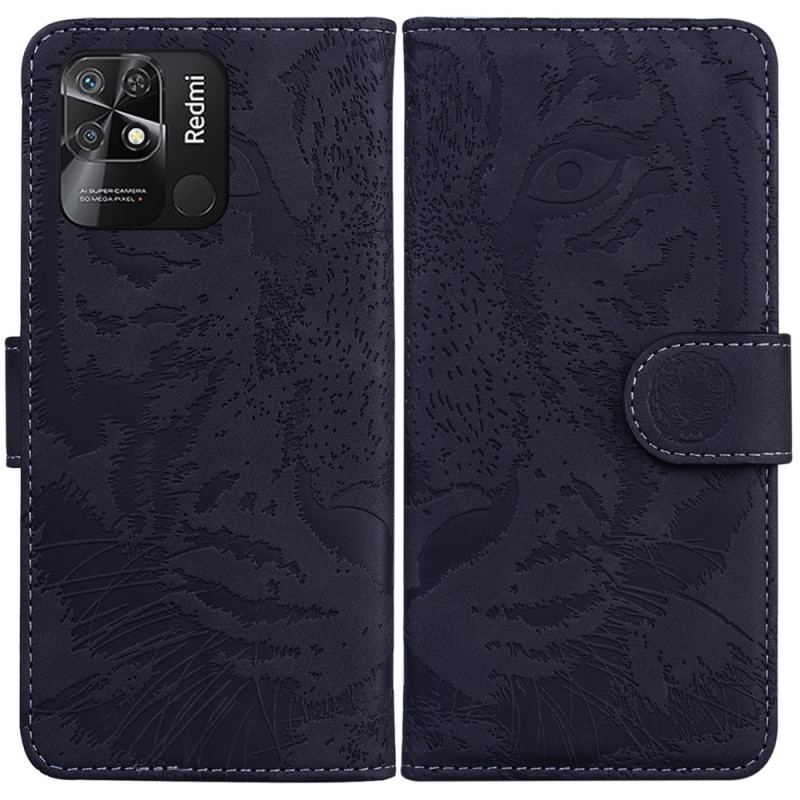 Capa Flip Para Xiaomi Redmi 10C Pegada De Tigre