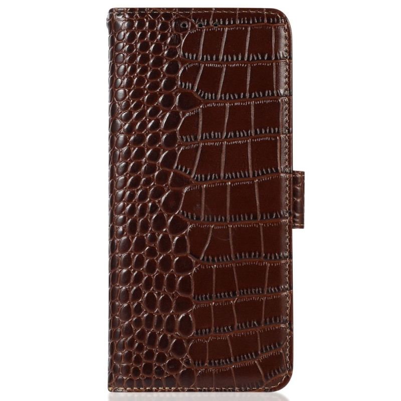 Capa Flip Para Xiaomi Redmi 10C Rfid Estilo Crocodilo