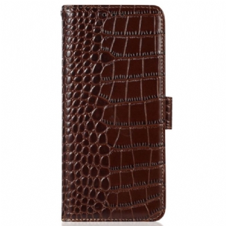 Capa Flip Para Xiaomi Redmi 10C Rfid Estilo Crocodilo