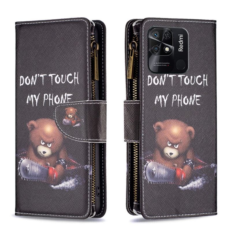 Capa Flip Para Xiaomi Redmi 10C Urso Perigoso Com Bolso Fechado