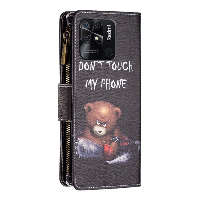 Capa Flip Para Xiaomi Redmi 10C Urso Perigoso Com Bolso Fechado