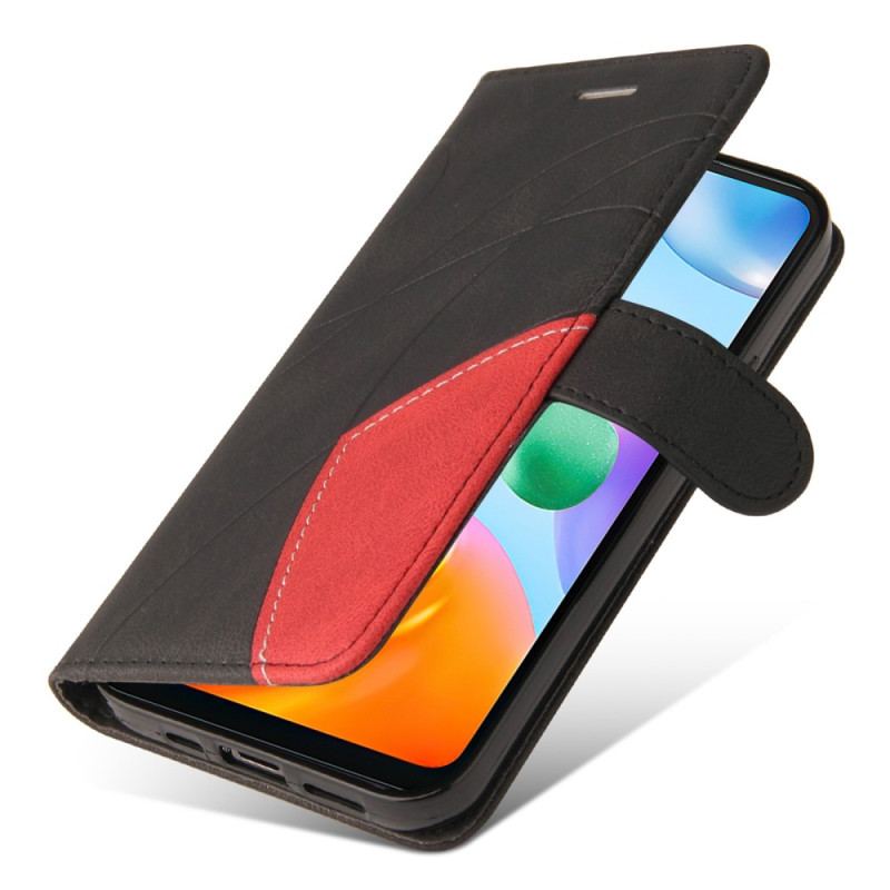 Capa Folio Para Xiaomi Redmi 10C De Cordão Correia De Dois Tons