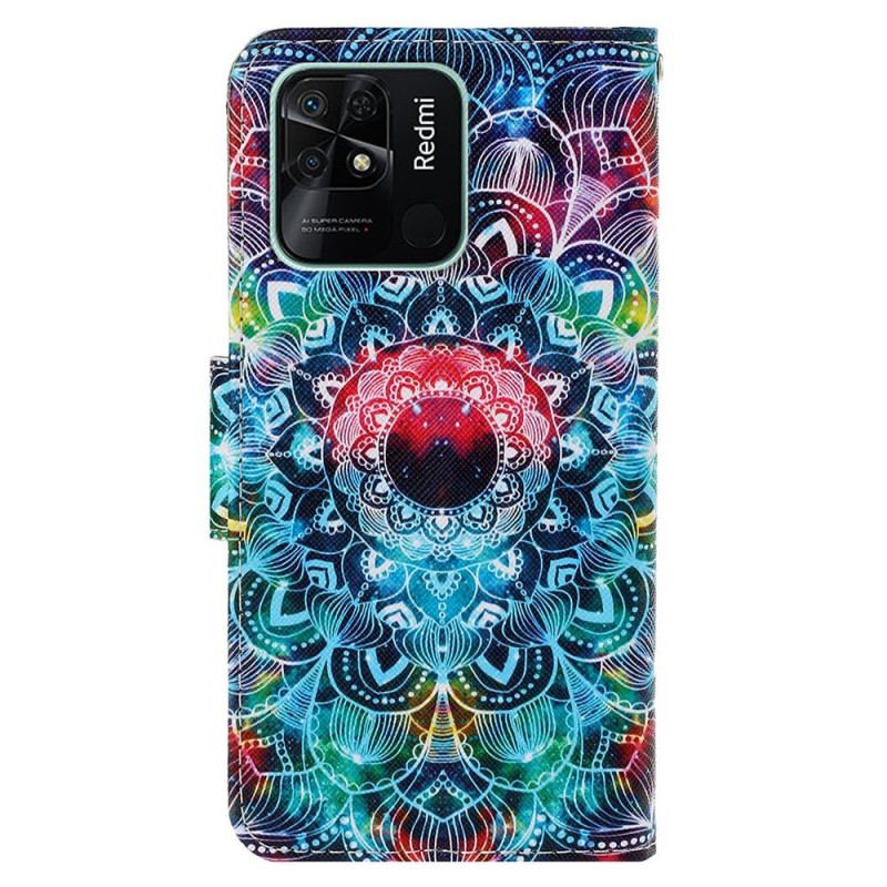 Capa Folio Para Xiaomi Redmi 10C De Cordão Mandala Strappy