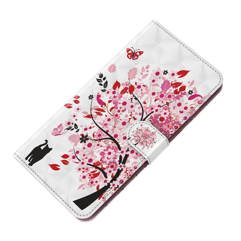 Capa Folio Para Xiaomi Redmi 10C De Cordão Roseira Strappy