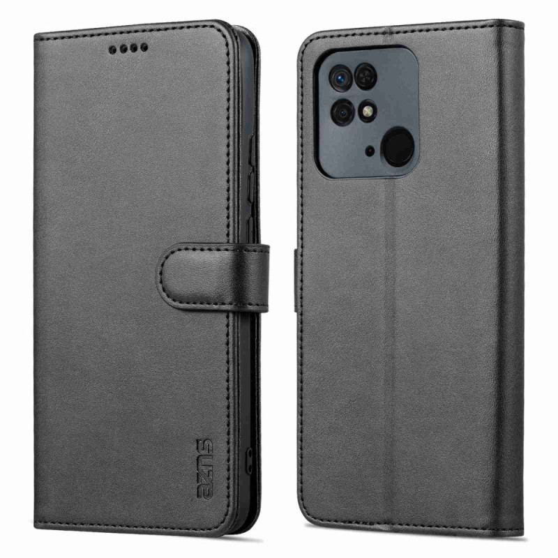 Capa Folio Para Xiaomi Redmi 10C Couro Sintético Azns