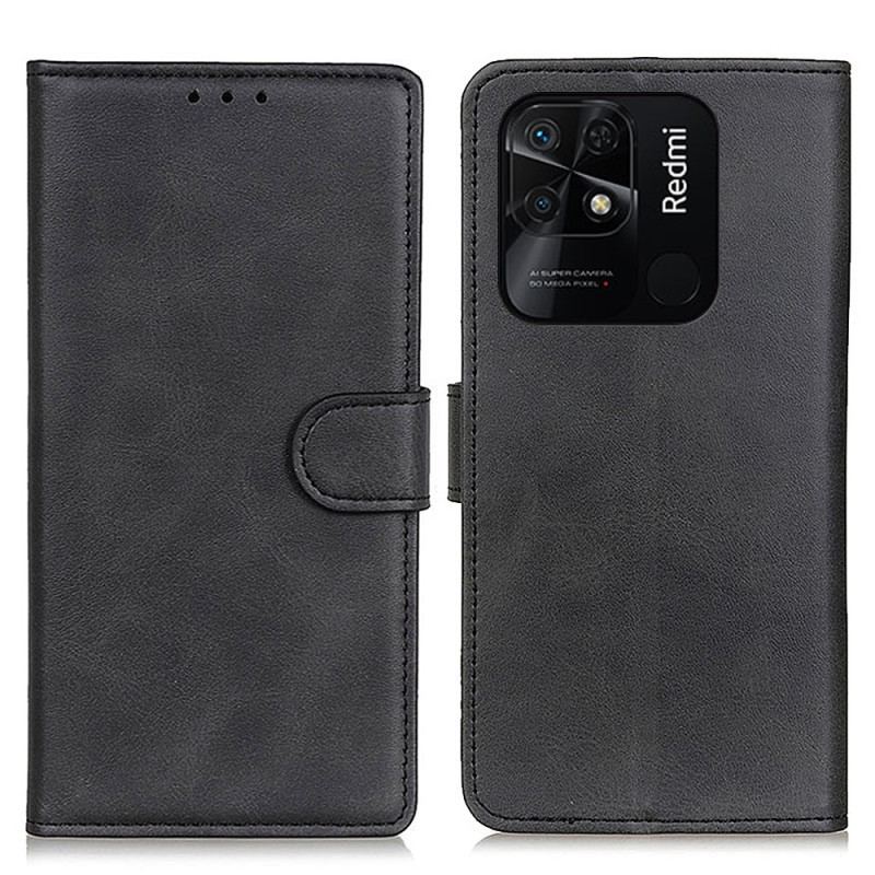 Capa Folio Para Xiaomi Redmi 10C Couro Sintético Fosco