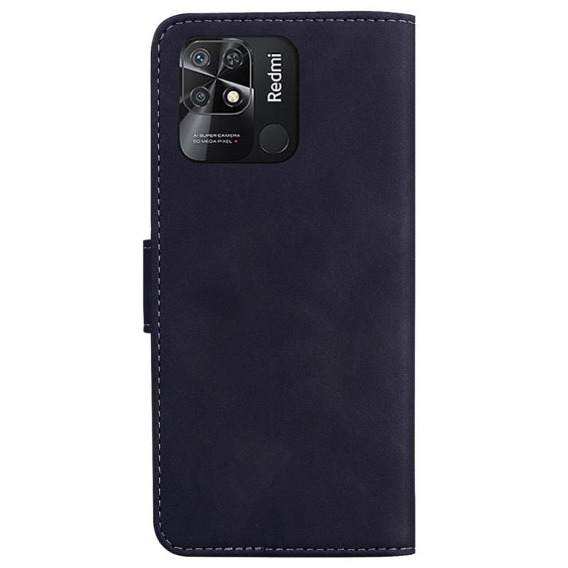 Capa Folio Para Xiaomi Redmi 10C Couro Sintético Liso