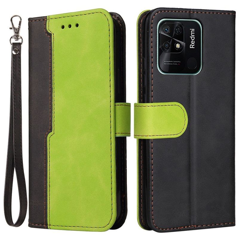 Capa Folio Para Xiaomi Redmi 10C Dois Tons