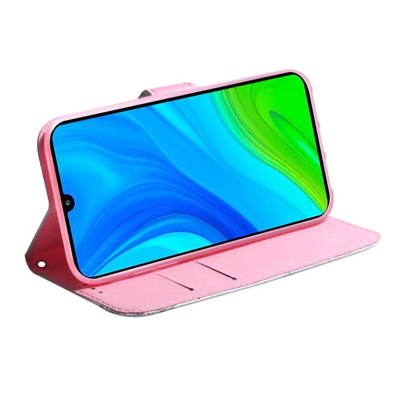 Capa Folio Para Xiaomi Redmi 10C Flor Rosa