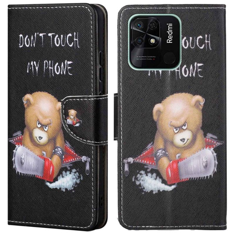 Capa Folio Para Xiaomi Redmi 10C Urso Perigoso