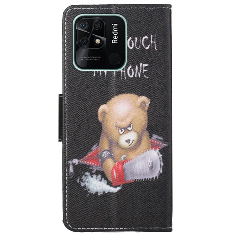 Capa Folio Para Xiaomi Redmi 10C Urso Perigoso