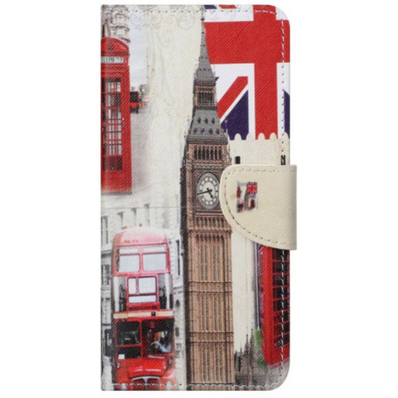 Capa Folio Para Xiaomi Redmi 10C Vida Em Londres