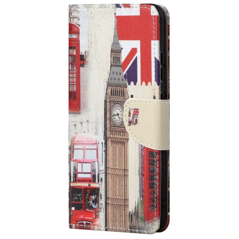 Capa Folio Para Xiaomi Redmi 10C Vida Em Londres