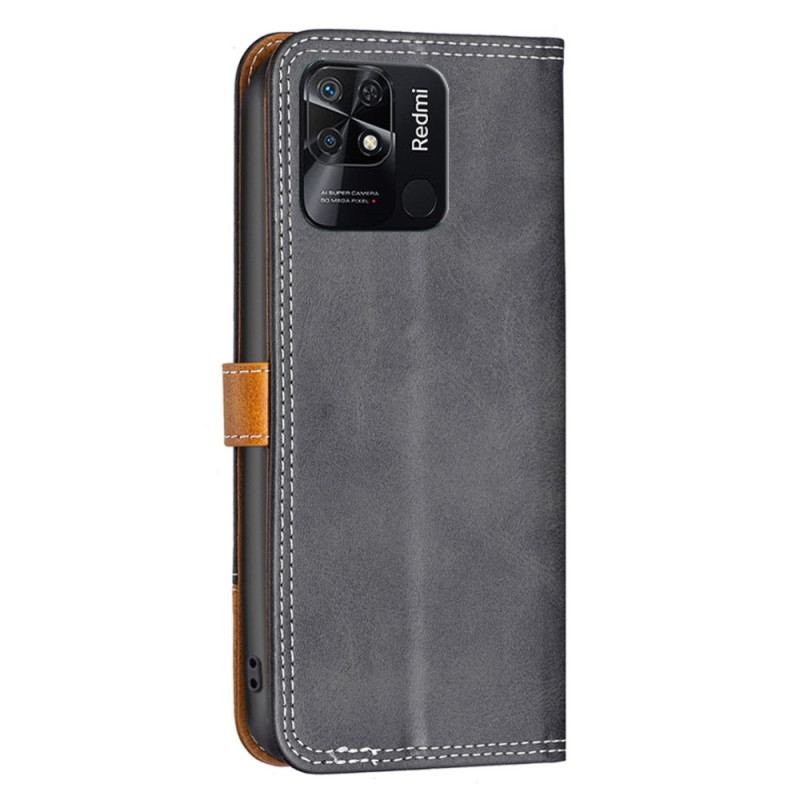 Capa Folio Para Xiaomi Redmi 10C Vintage Binfen Cor