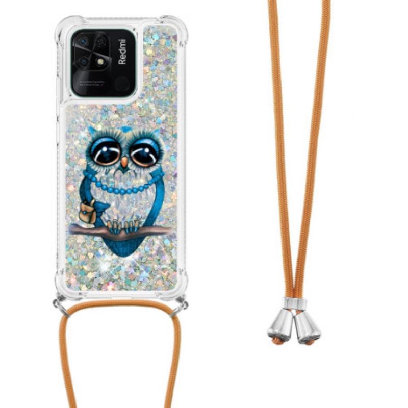 Capa Para Xiaomi Redmi 10C De celular Cordão De Lantejoulas Miss Owl